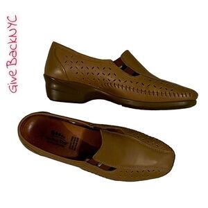 Spring Step Leather Loafer Wedges Size 6.5